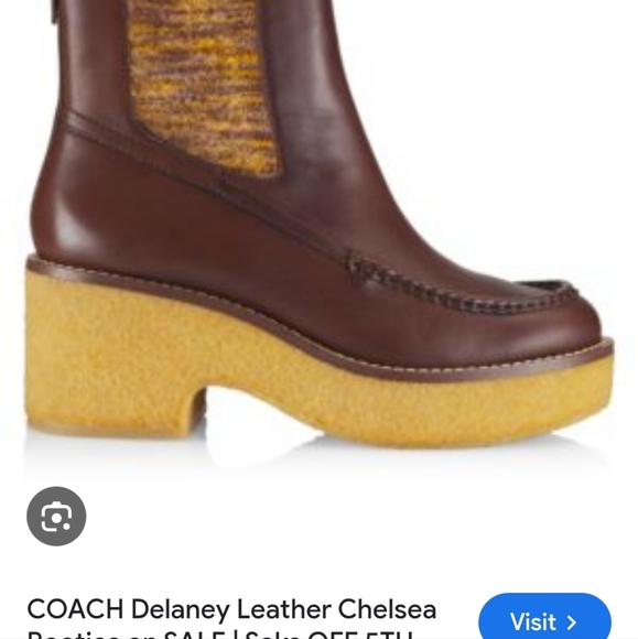 Coach Delaney Leather Saddle Booties Size 8 - Picture 3 of 14